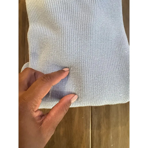 Womens Ost V-Neck Pullover Sweater Bell Sleeve Light Blue Mature Modest SIZe XL - Picture 3 of 9